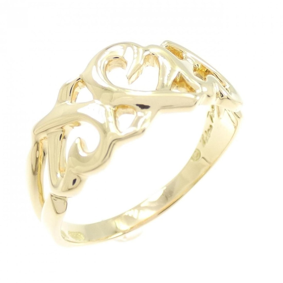 Tiffany Triple Loving Heart Ring: --- Catalog ---Category: SizeJP Size: 16US Size: 8Category: DesignType: Band ringGender: WomenMaterial: Yellow gold (18K)Category: GeneralBrand: Tiffany--- Item List ---Section: ConditionRanking: Rank