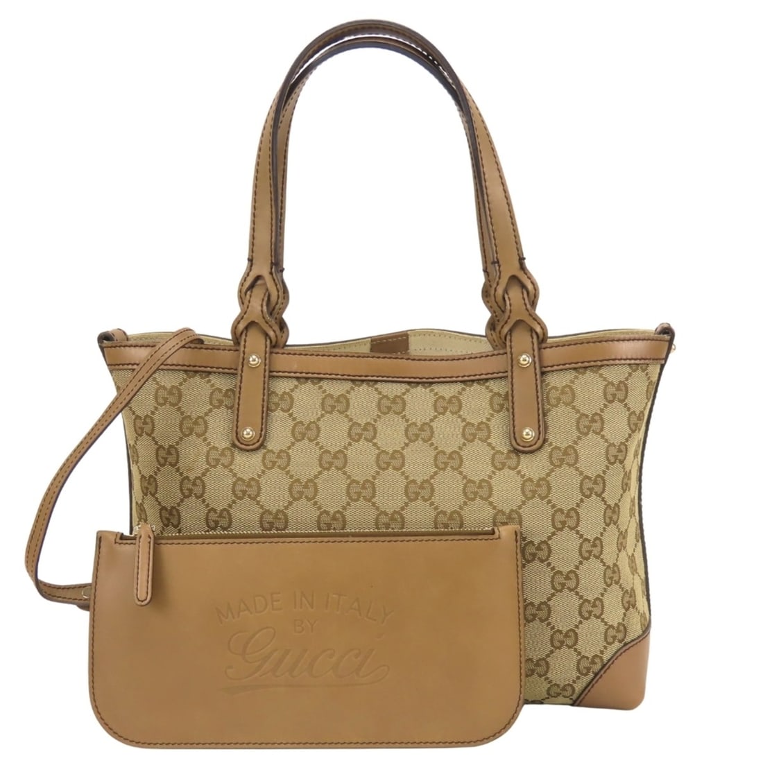 Gucci Tote Bag 269878 GG Canvas Leather Brown with Pouch Women's GUCCI: --- Catalog ---Category: SizeSize (HxWxD): 10.5cm x 21.5cm x 1cm / 4.13'' x 8.46'' x 0.39''Category: DesignType: Pouch, Tote bagColor: BrownGender: WomenMaterial: GG canvas Category: GeneralMPN: