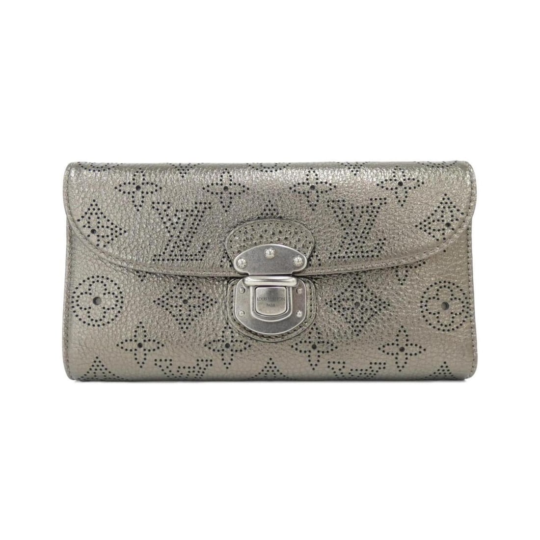 Louis Vuitton Mahina Portefeuille Amelia M95716 Wallet: --- Catalog ---Category: SizeSize (HxWxD): 11cm x 19cm x 2cm / 4.33'' x 7.48'' x 0.78''Category: DesignType: Long wallet (bi-fold)Color: Bronze, Matte silverGender: Men,WomenMaterial: Leather Leather/
