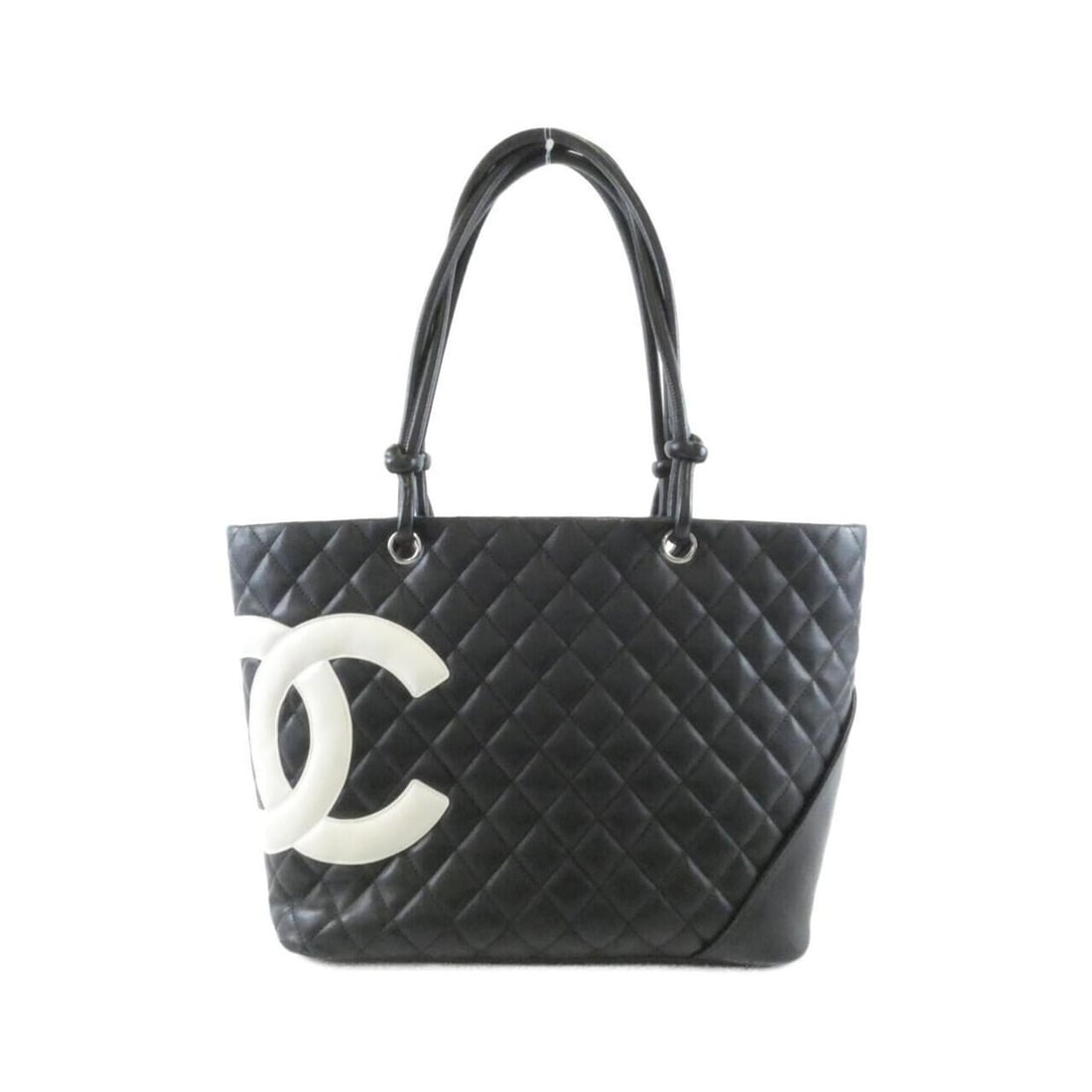 Chanel Cambon Line 25169 Handbag: --- Catalog ---Category: SizeSize (HxWxD): 24cm x 30cm x 14cm / 9.44'' x 11.81'' x 5.51''Category: DesignType: HandbagColor: Black, WhiteGender: WomenMaterial: Leather Hardware Color: