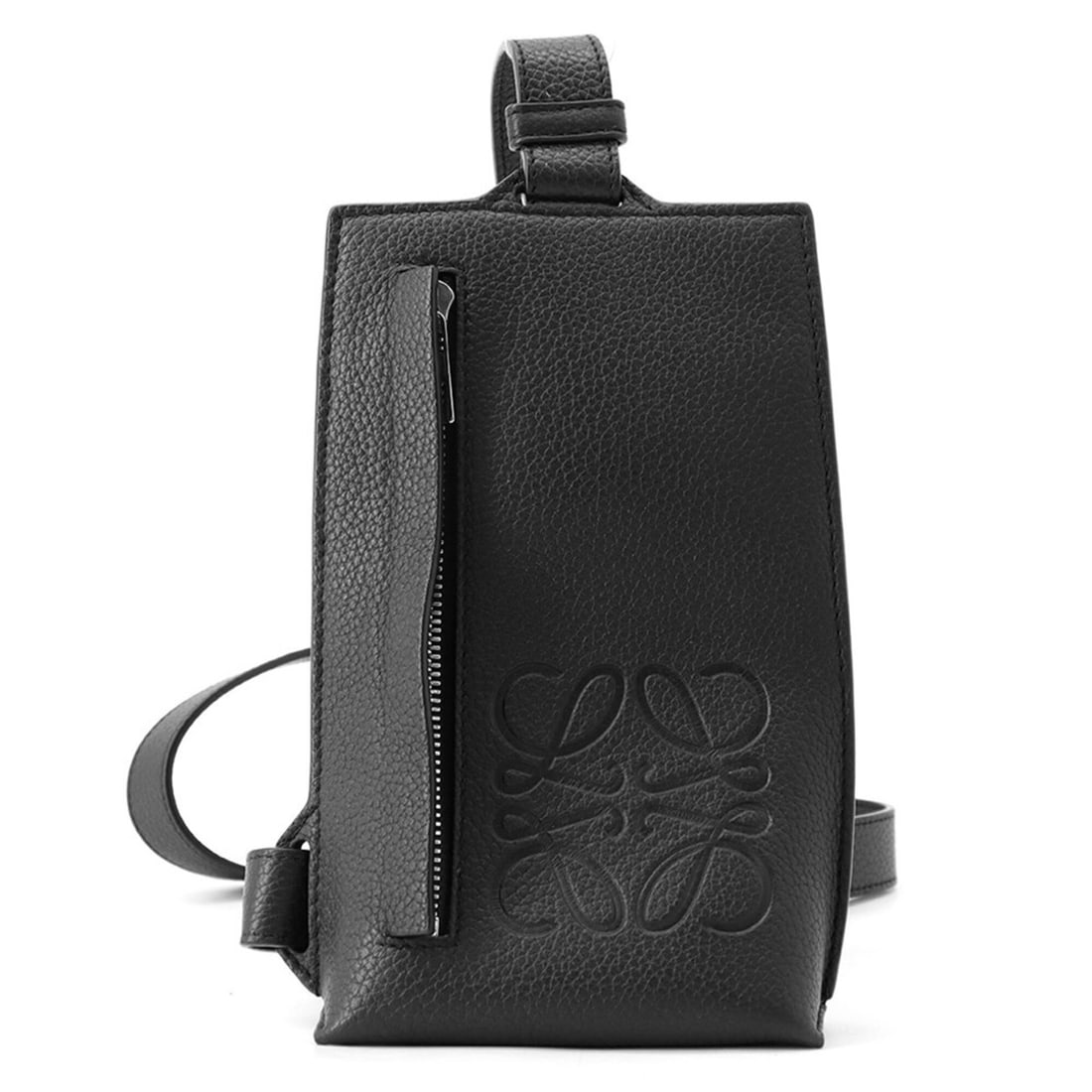 Loewe Body Bag Vertical T-Pocket Leather C660P02X01 LOEWE Black Handbag: --- Catalog ---Category: SizeSize (HxWxD): 21cm x 12.5cm x 5cm / 8.26'' x 4.92'' x 1.96''Category: DesignType: Handbag, Sling bagColor: BlackGender: WomenMaterial: Leather Category: GeneralMPN: