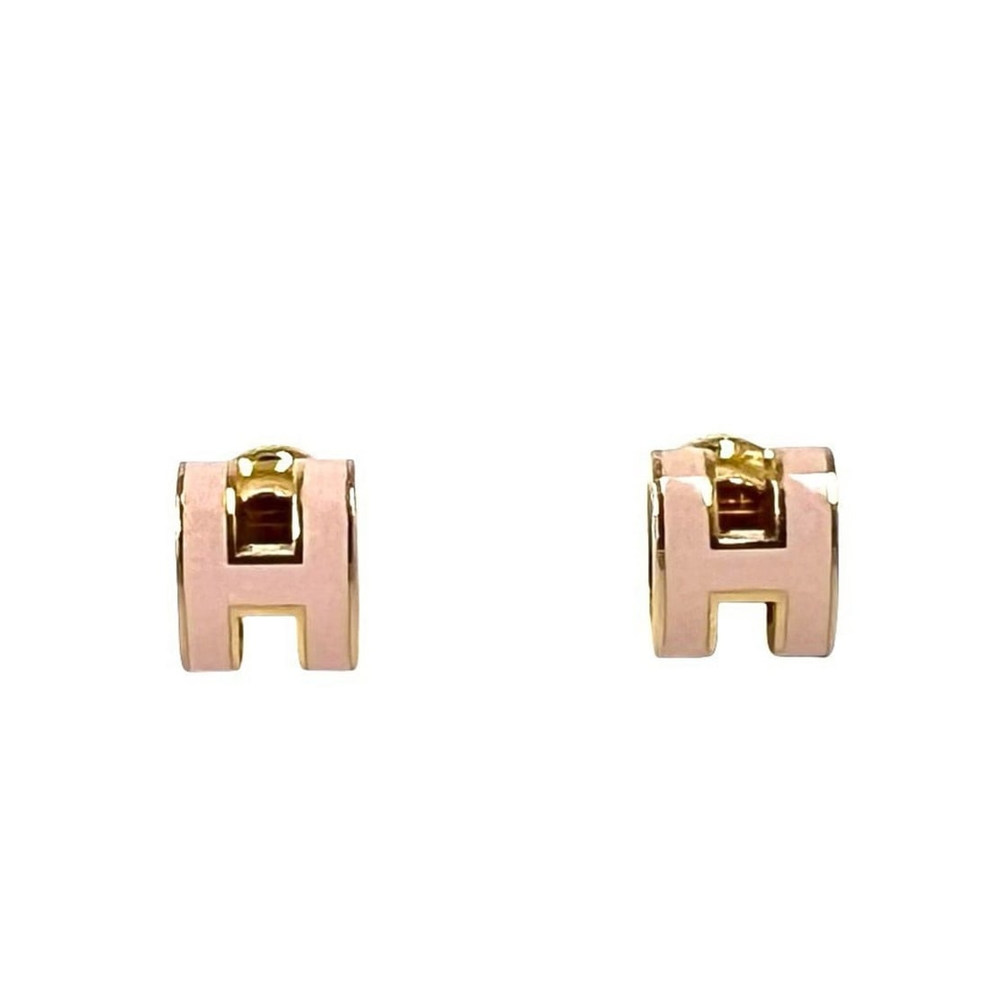 HERMES Mini Pop H Earrings, GP (Gold and Pink), 59829: --- Catalog ---Category: SizeSize (HxWxD): 9.00mm x 7.00mm / 0.35'' x 0.28''Category: DesignType: Stud earringsColor: Gold, PinkGender: WomenMaterial: Gold platingCategory: GeneralBrand: Hermes--- Ite