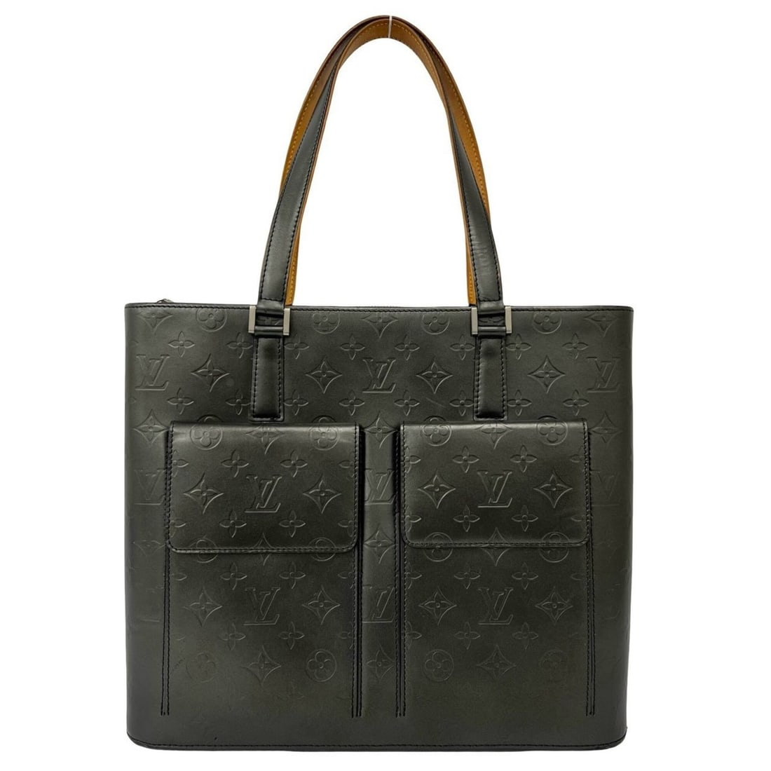 LOUIS VUITTON Wilwood Monogram Matte Leather Tote Bag Handbag Black Noir 520-6
