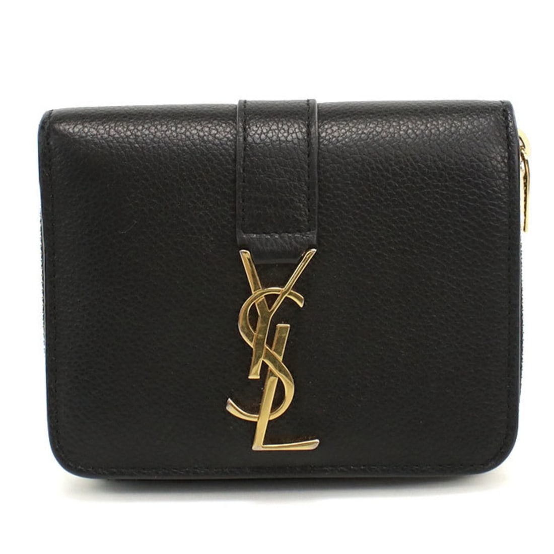 SAINT LAURENT Saint Laurent Bi-fold Wallet 670285 Large Zip YSL Line Women's Black: --- Catalog ---Category: SizeSize (HxWxD): 10cm x 12cm x 2.5cm / 3.93'' x 4.72'' x 0.98''Category: DesignType: Wallet (bi-fold)Color: BlackGender: WomenMaterial: Leather Leather/Fur Type: CalfskinCate
