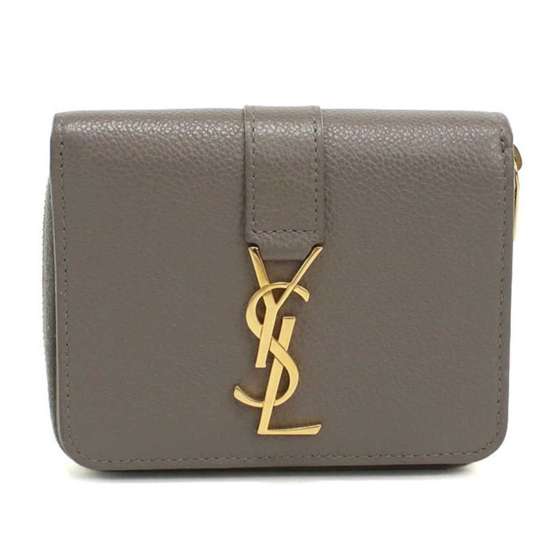SAINT LAURENT Saint Laurent Bi-fold Wallet 670285 Large Zip YSL Line Women's Gray: --- Catalog ---Category: SizeSize (HxWxD): 10cm x 12cm x 2.5cm / 3.93'' x 4.72'' x 0.98''Category: DesignType: Wallet (bi-fold)Color: GrayGender: WomenMaterial: Leather Leather/Fur Type: CalfskinCateg
