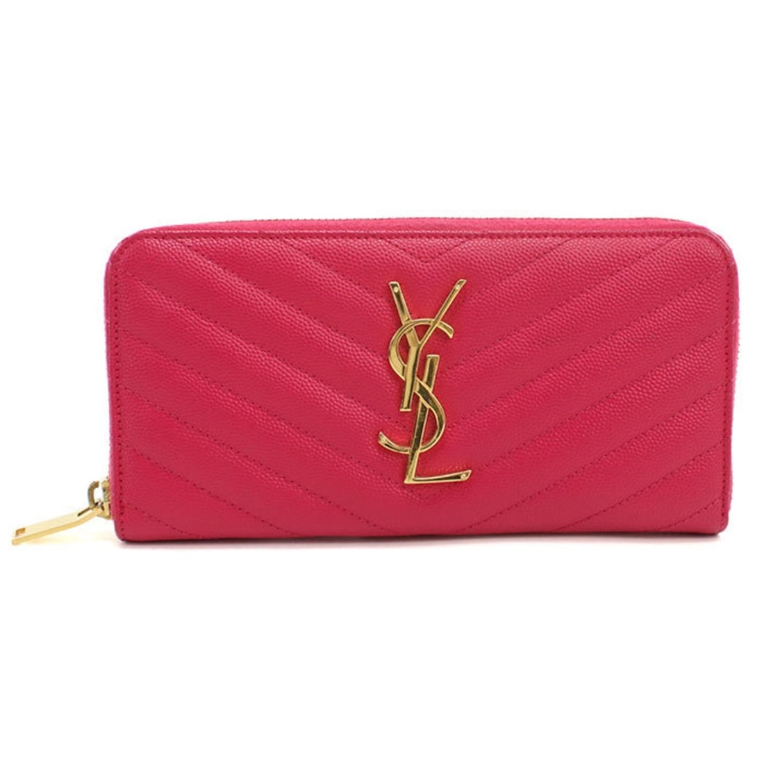 SAINT LAURENT Saint Laurent Long Wallet, Round Zipper, 358094, Cassandra, Women's, Pink: --- Catalog ---Category: SizeSize (HxWxD): 9.5cm x 19cm x 2.5cm / 3.74'' x 7.48'' x 0.98''Category: DesignType: Long wallet (bi-fold)Color: PinkGender: WomenMaterial: Leather Leather/Fur Type: Calfski