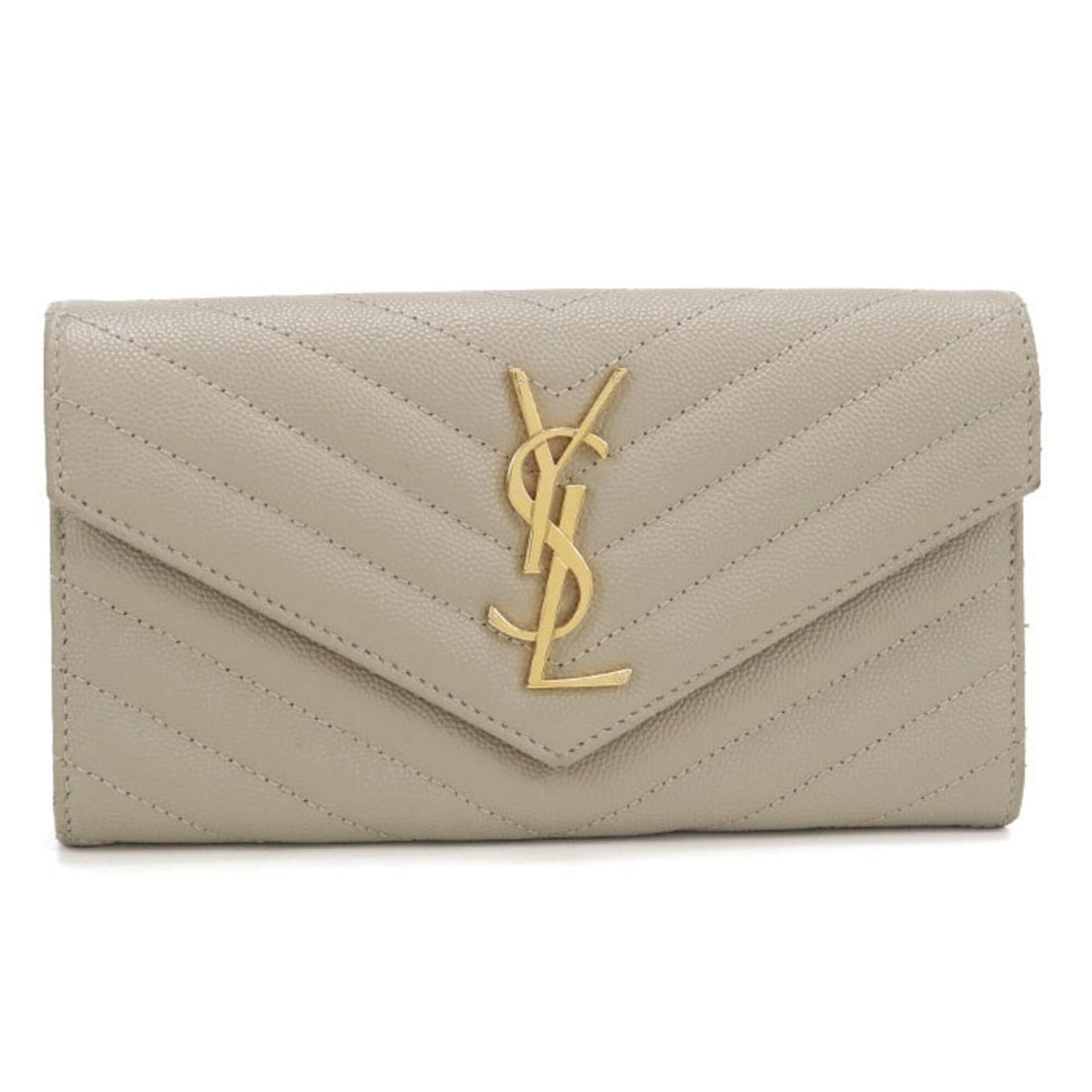SAINT LAURENT Saint Laurent Bi-fold Long Wallet 372264 BOW01 2721 Large Flap Cassandra Matelassé: --- Catalog ---Category: SizeSize (HxWxD): 10.5cm x 19cm x 3cm / 4.13'' x 7.48'' x 1.18''Category: DesignType: Long wallet (bi-fold)Color: BeigeGender: WomenMaterial: Leather Leather/Fur Type: Calfski