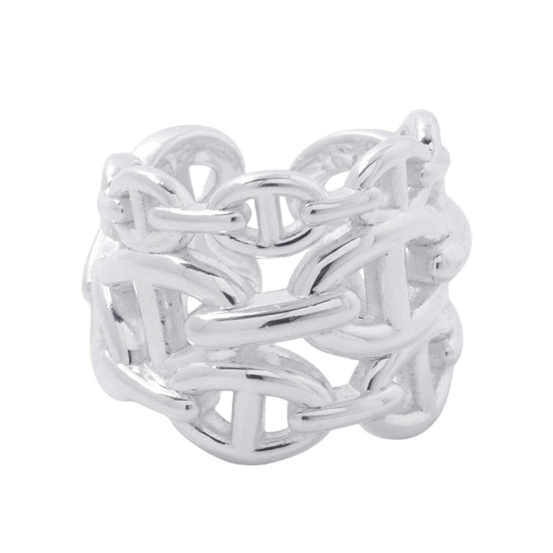 Hermes Ring Chaine d'Ancre Enchainee GM SV925 Silver Size 53 HERMES: --- Catalog ---Category: SizeUS Size: 6.5Brand Size: 53Category: DesignType: Band ringGender: WomenMaterial: Silver 925Category: GeneralBrand: HermesCountry of Origin: France--- Item List ---Section: 