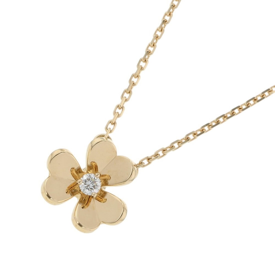 Van Cleef & Arpels Frivole Pendant Mini Necklace, 1 Diamond (0.05ct), 18K Yellow Gold (VCARP0J100): --- Catalog ---Category: SizePendant Size: 9.9mm x 10.9mm / 0.38'' x 0.42''Neck Circumference: 38 cm - 40 cm / 14.96'' - 15.74''Category: DesignGender: WomenMaterial: Yellow gold (18K)Pendant Type: Pe