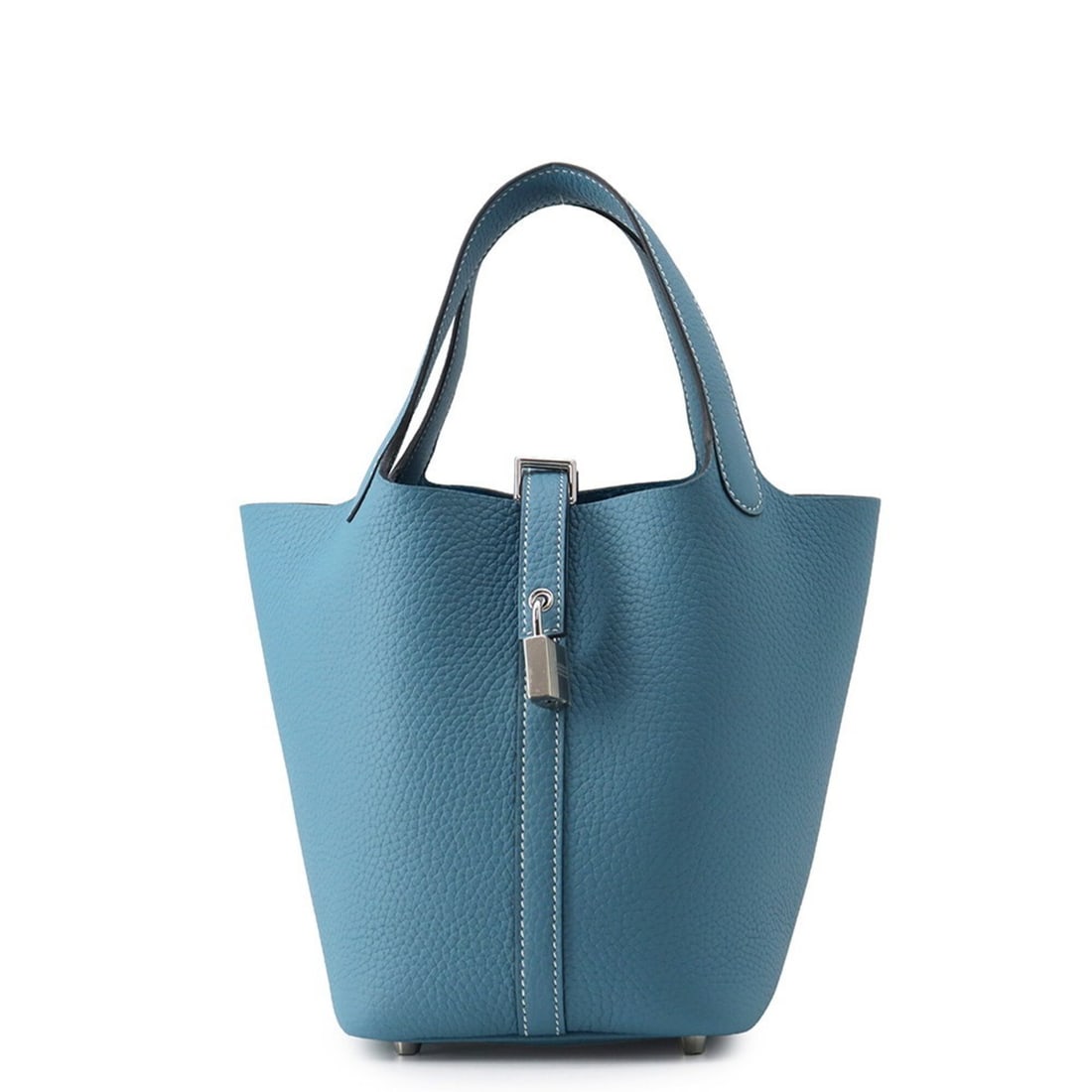 Hermes Picotin Lock PM handbag, New Blue Jean, Taurillon Clemence leather, G stamp, HERMES tote bag,: --- Catalog ---Category: SizeSize (HxWxD): 18.5cm x 18cm x 13cm / 7.28'' x 7.08'' x 5.11''Category: DesignType: Tote bagColor: BlueGender: WomenMaterial: Taurillon clemence leather Category: GeneralBr
