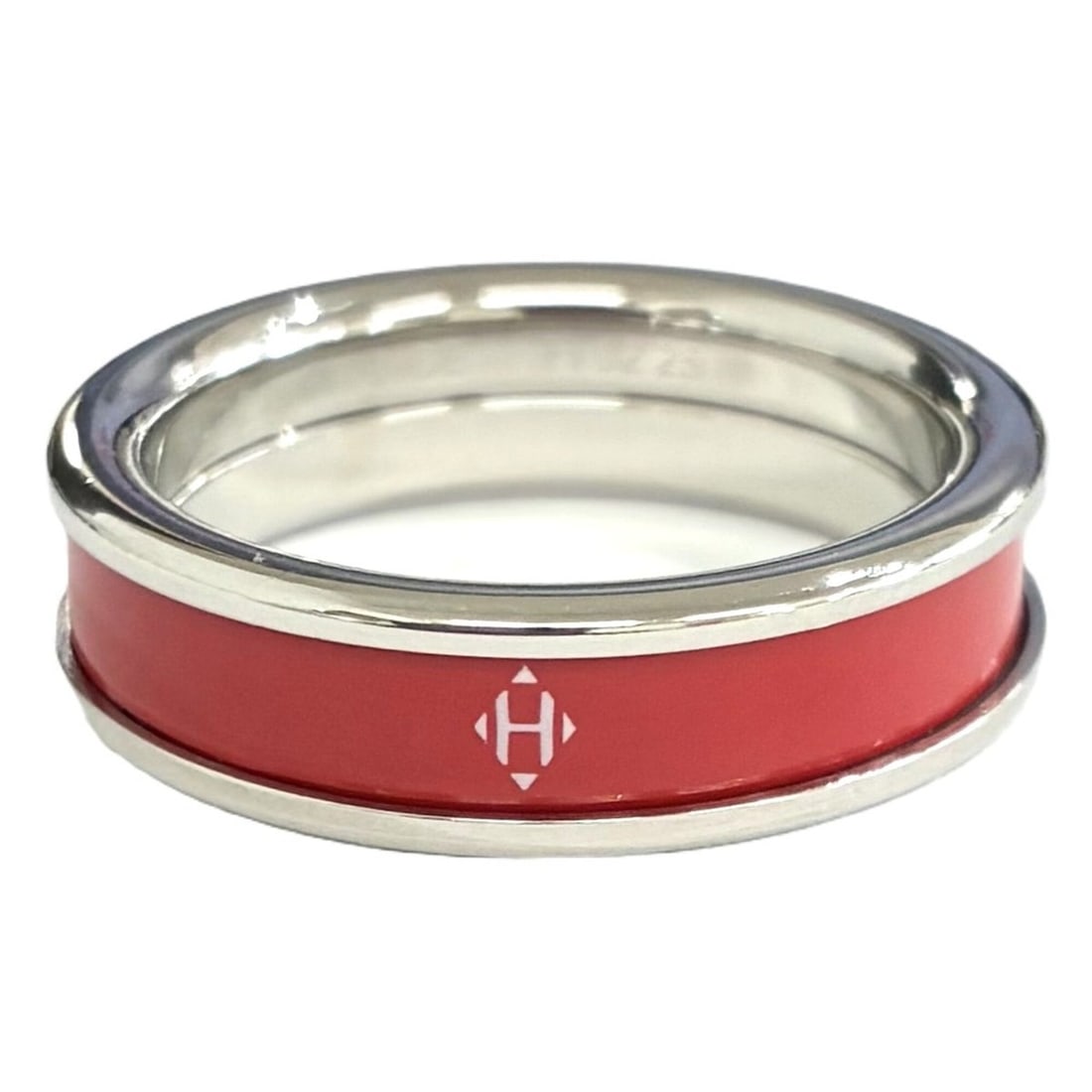 Hermes Uni Ring PM Metal Ring, Size 14: --- Catalog ---Category: SizeJP Size: 14US Size: 7Category: DesignType: Band ringColor: Red color, SilverGender: WomenCategory: GeneralBrand: Hermes--- Item List ---Section: ConditionRanking: Rank B