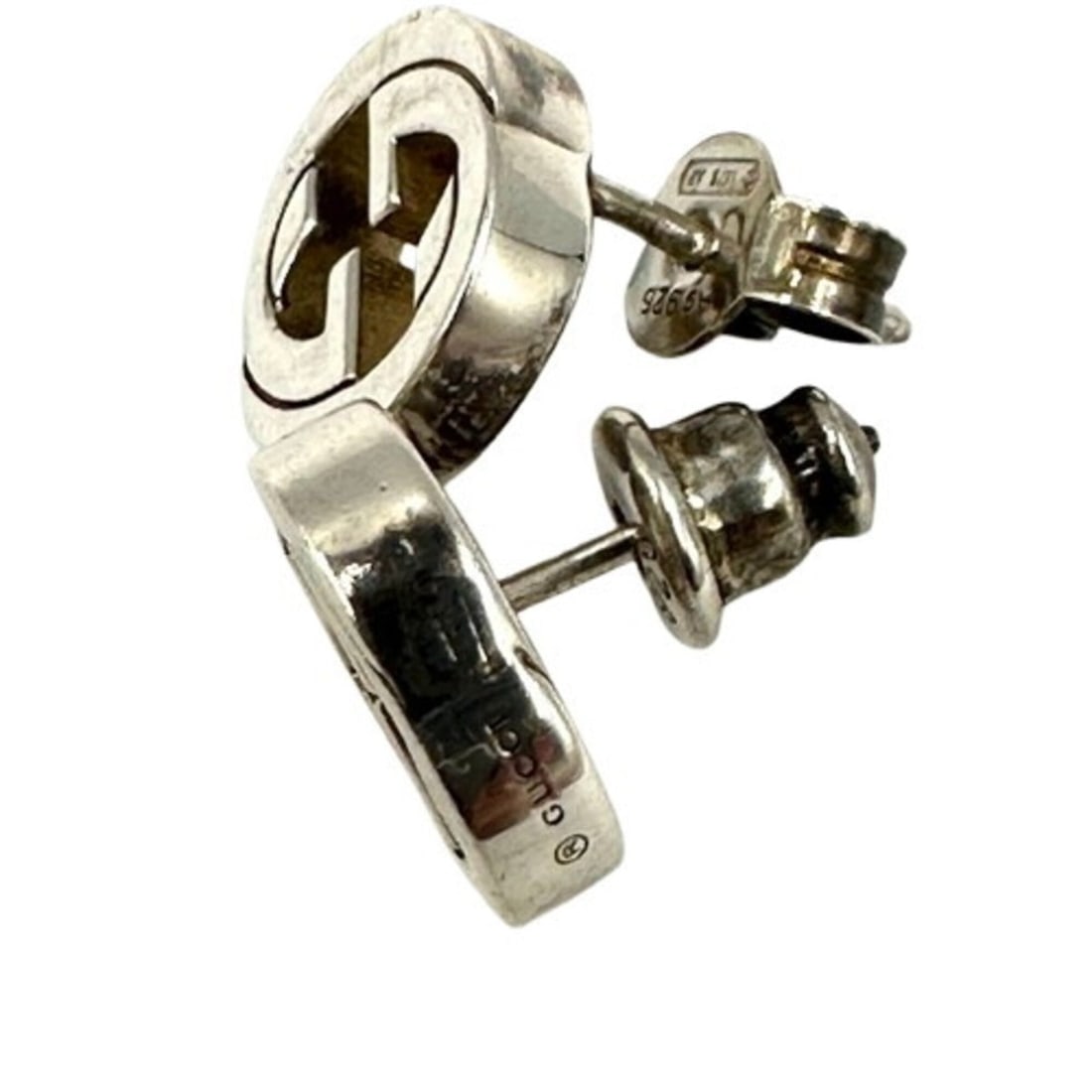 GUCCI Interlocking Ag925 Earrings, Silver - 8