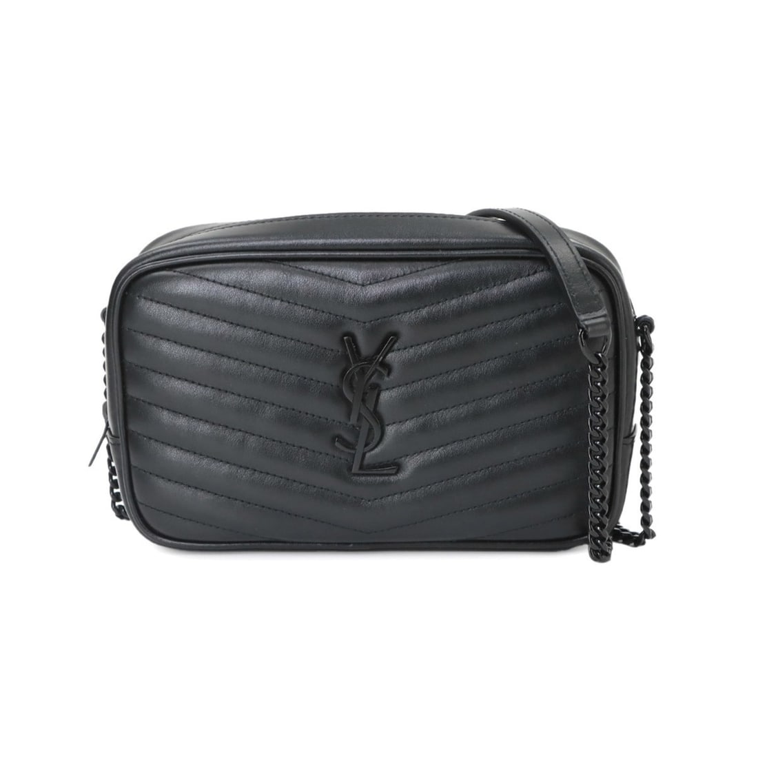 Saint Laurent Lou Chain Shoulder Handbag, Leather, Black, 748849, Black Hardware: --- Catalog ---Category: SizeSize (HxWxD): 11.5cm x 18cm x 4cm / 4.52'' x 7.08'' x 1.57''Category: DesignType: Shoulder bagColor: BlackGender: WomenMaterial: Leather Category: GeneralMPN: 748849Brand: