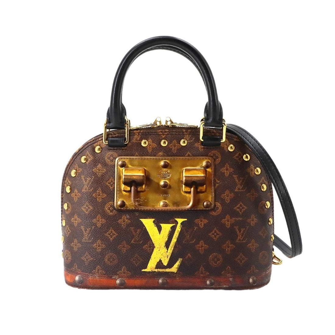 Louis Vuitton Alma BB Monogram Time Trunk Transformed 2-way Hand/Shoulder Handbag Brown M52743: --- Catalog ---Category: SizeSize (HxWxD): 17cm x 23cm x 11cm / 6.69'' x 9.05'' x 4.33''Category: DesignType: HandbagGender: WomenMaterial: Monogram , Leather Category: GeneralMPN: M52743Brand: Louis 