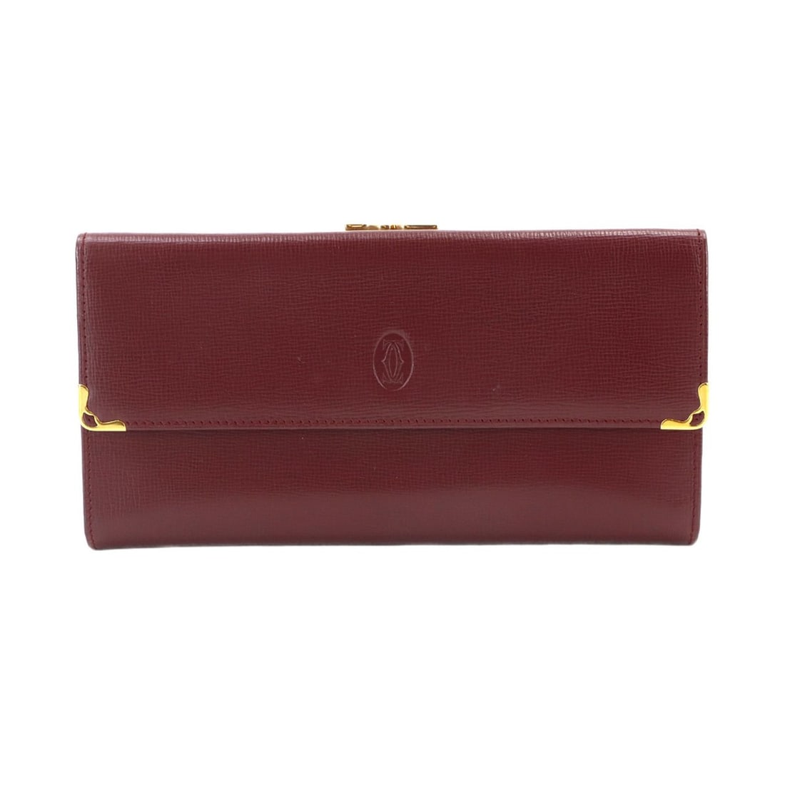 Cartier Must Line Tri-fold Long Wallet, Leather, Bordeaux, Gold Hardware: --- Catalog ---Category: SizeSize (HxWxD): 10cm x 19cm x 2cm / 3.93'' x 7.48'' x 0.78''Category: DesignType: Long wallet (tri-fold)Color: BordeauxGender: Women,MenMaterial: Leather Category: GeneralBr