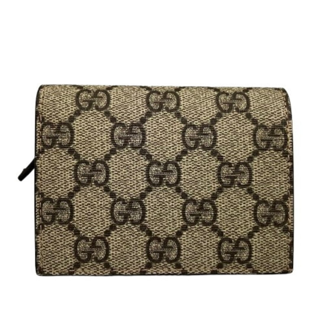 GUCCI Supreme Bi-fold Wallet 779810: --- Catalog ---Category: SizeSize (HxWxD): 8cm x 11cm x 2.5cm / 3.14'' x 4.33'' x 0.98''Category: DesignType: Wallet (bi-fold)Color: BrownGender: WomenMaterial: PVC Category: GeneralBrand: Gucci---
