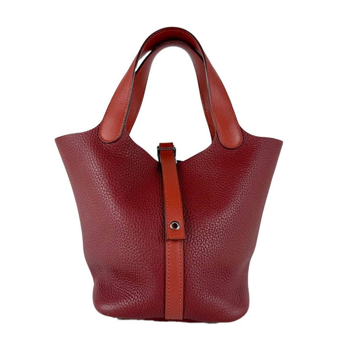 Hermes Picotin Lock PM handbag, Taurillon Clemence leather, Rouge H Brick silver, women's, z10900: --- Catalog ---Category: SizeSize (HxWxD): 19cm x 17cm x 18cm / 7.48'' x 6.69'' x 7.08''Category: DesignType: HandbagColor: Brique, Rouge HGender: WomenMaterial: Taurillon clemence leather Category: G