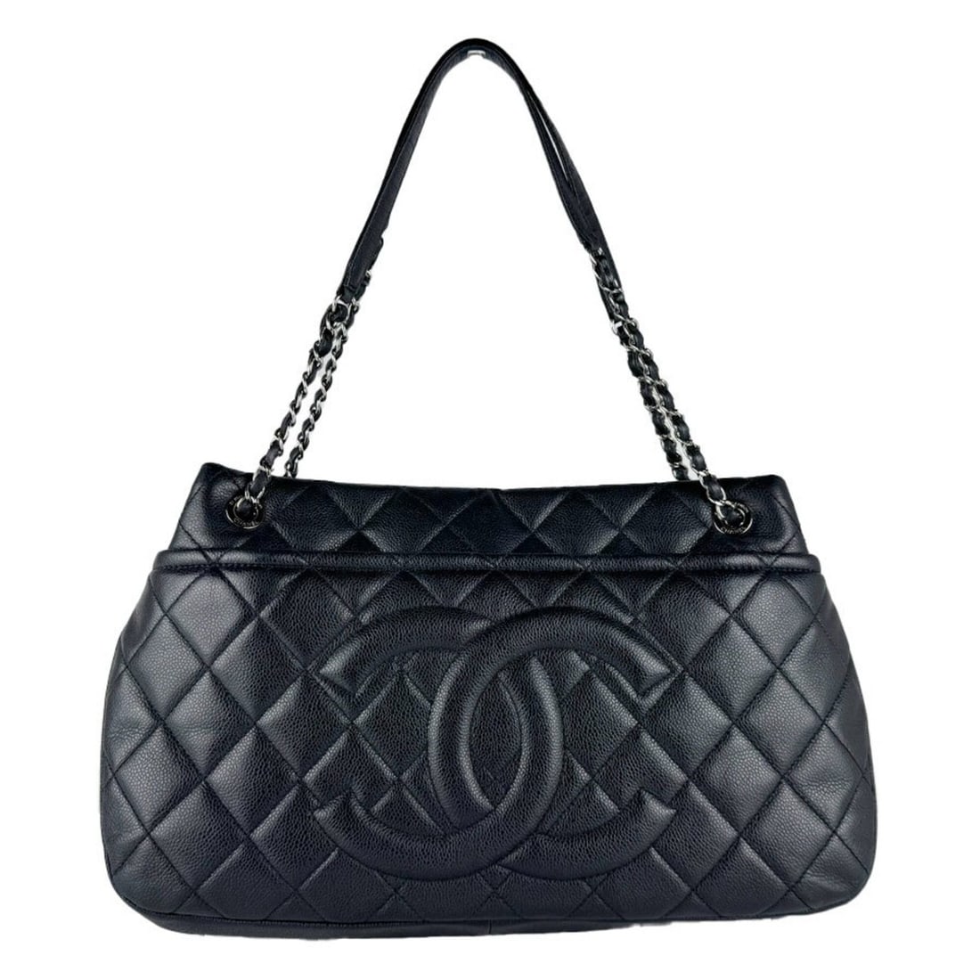 Chanel CHANEL Shoulder Bag, Caviar Leather, Black, Women's z10899: --- Catalog ---Category: SizeSize (HxWxD): 26cm x 43cm x 9cm / 10.23'' x 16.92'' x 3.54''Category: DesignType: Shoulder bagColor: BlackGender: WomenMaterial: Grained Calfskin Category: GeneralBrand: C