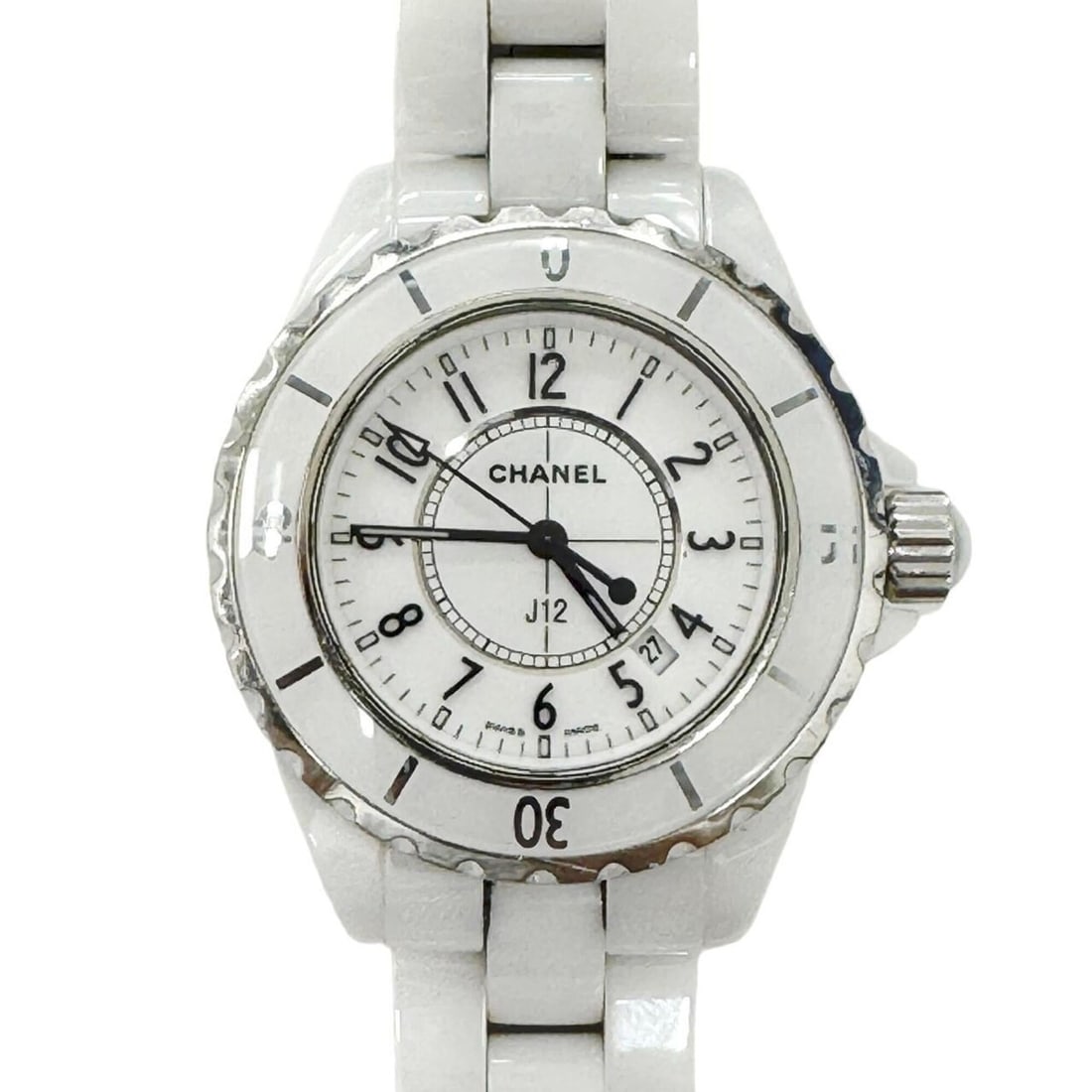 CHANEL J12 H0968 White Ceramic Dial Quartz Watch for Women (1 of 13)