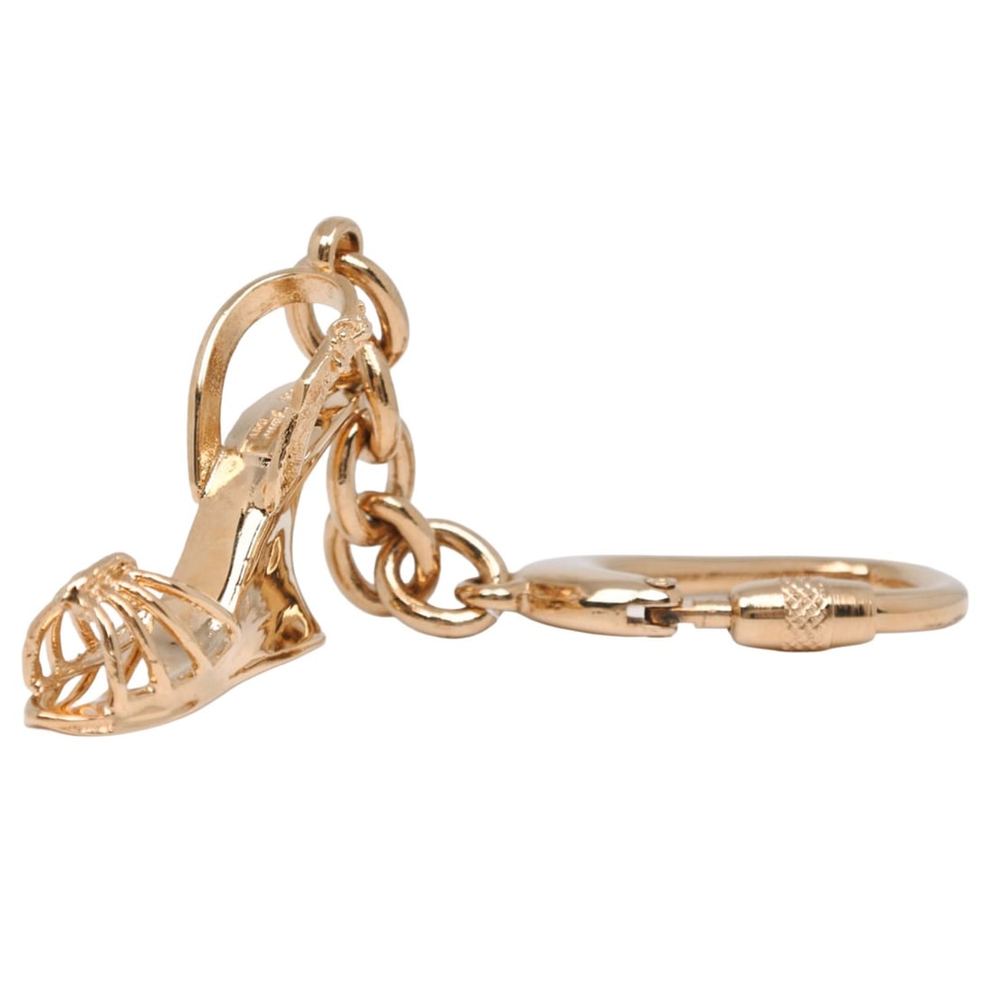 Salvatore Ferragamo keychain charm, sandal motif, gold plated, key ring, women's.: --- Catalog ---Category: SizeWeight: 33g / 1.16oz.Size (HxWxD): 12.5cm x 2.5cm / 4.92'' x 0.98''Category: DesignType: KeyringColor: GoldGender: WomenCategory: GeneralBrand: Salvatore Ferragamo--- Item