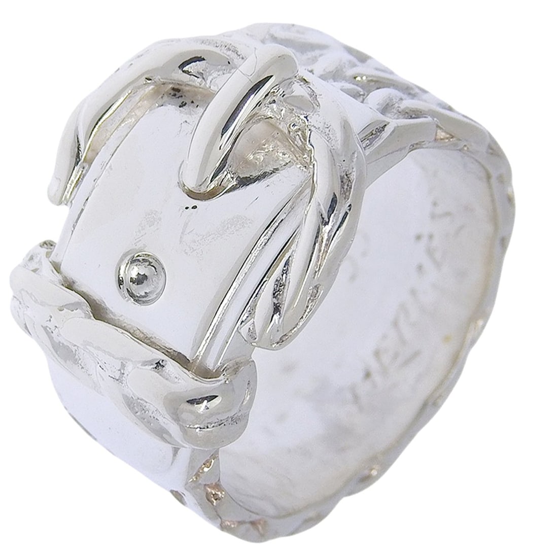 Hermes Diane ring, size 15.5, made of 925 sterling silver, approximately 12.8g, for women.: --- Catalog ---Category: SizeWidth: 10mm / 0.39''Weight: 12.8g / 0.45oz.JP Size: 15.5US Size: 7.5Inner Diameter: 17.00mm / 0.67''Category: DesignType: Band ringGender: WomenMaterial: Silver 925Categor