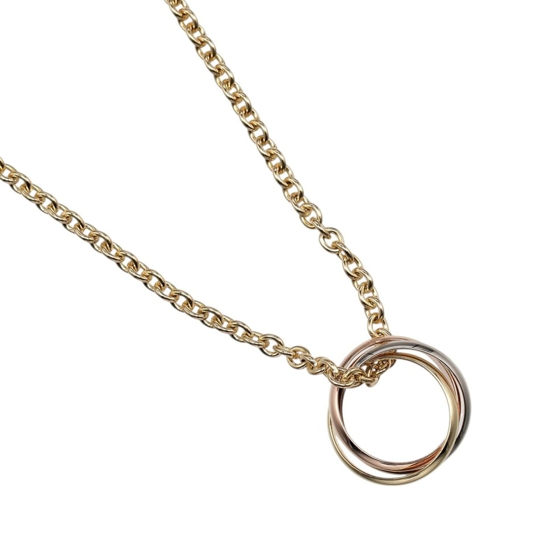 Cartier Trinity Necklace, 18K Gold (YG, PG, WG), approx. 8.53g: --- Catalog ---Category: SizeWeight: 8.53g / 0.3oz.Neck Circumference: 40 cm / 15.74''Category: DesignGender: WomenMaterial: Pink gold (18K), White gold (18K), Yellow gold (18K)Necklace Type: Necklace