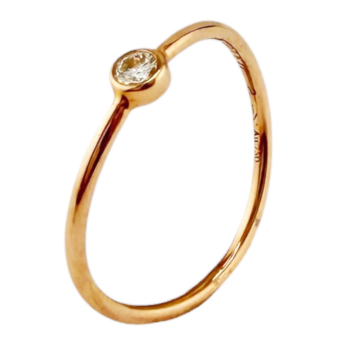 Tiffany Wave Single Row Ring, 18K Pink Gold, Diamond, Women's, Pre-owned. (1 of 13)