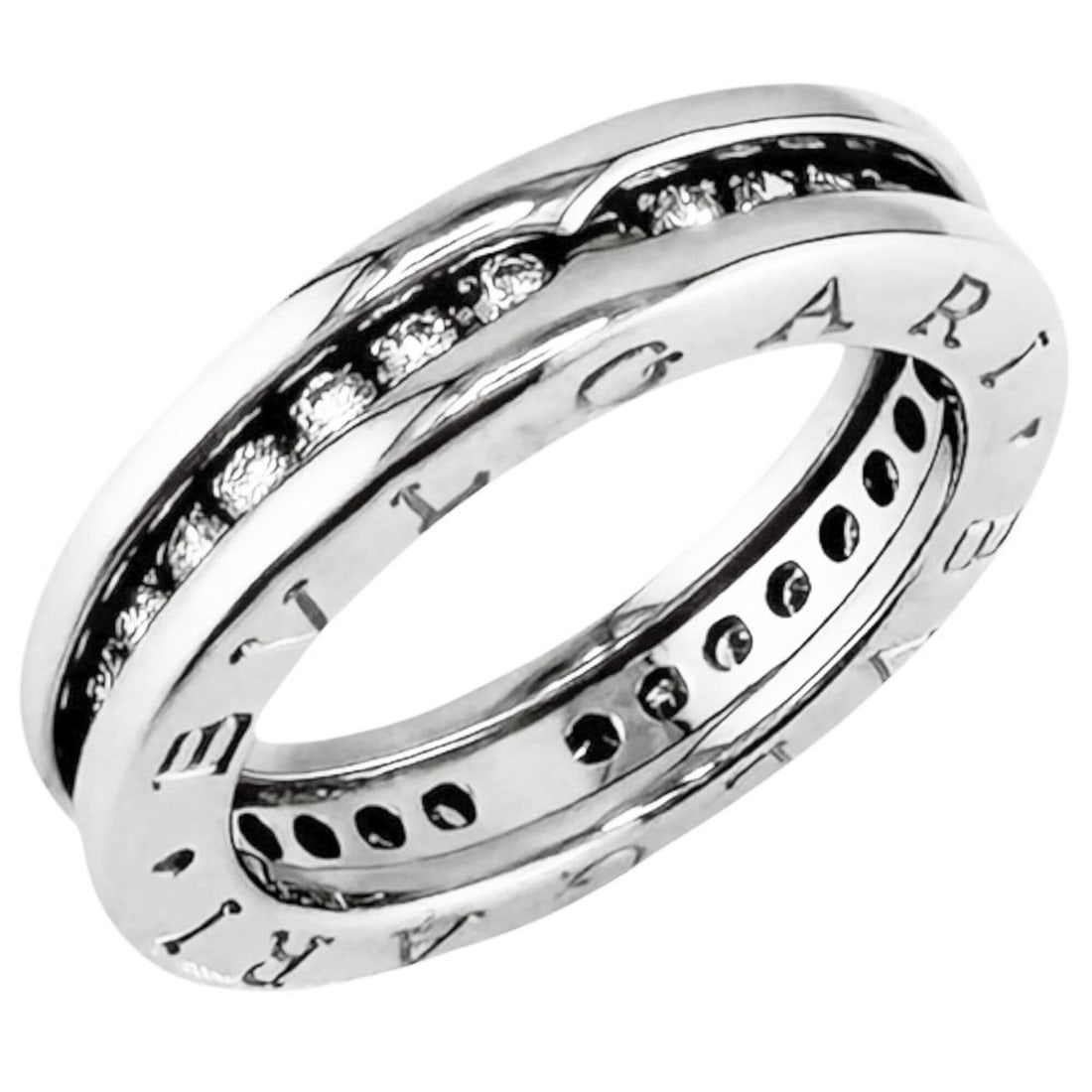 Bvlgari Bulgari B-zero.1 1-band full diamond ring, 18K white gold, diamond, women's, pre-owned.: --- Catalog ---Category: SizeJP Size: 8.5US Size: 4.5Category: DesignType: Band ringColor: SilverGender: WomenMaterial: White gold (18K)Category: GeneralBrand: Bvlgari--- Item List ---Section: Conditi
