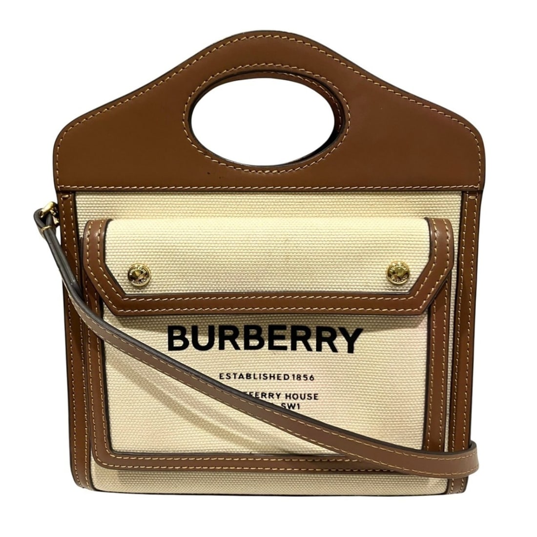 Burberry handbag, canvas and leather. (1 of 12)