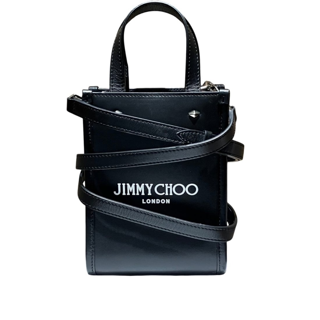 Jimmy Choo shoulder bag, leather: --- Catalog ---Category: SizeSize (HxWxD): 8cm x 7cm / 3.14'' x 2.75''Category: DesignType: Shoulder bagColor: BlackGender: WomenMaterial: Leather Category: GeneralBrand: Jimmy Choo--- Item List ---Se
