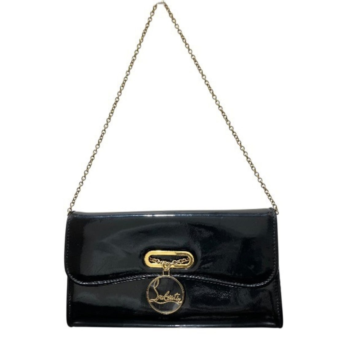 Christian Louboutin Riviera 3101024 Bag, Clutch Shoulder Women's: --- Catalog ---Category: SizeSize (HxWxD): 15cm x 26cm x 4.5cm / 5.9'' x 10.23'' x 1.77''Category: DesignType: Clutch bag, Shoulder bagColor: Black, Red colorGender: WomenMaterial: Patent leather Cate