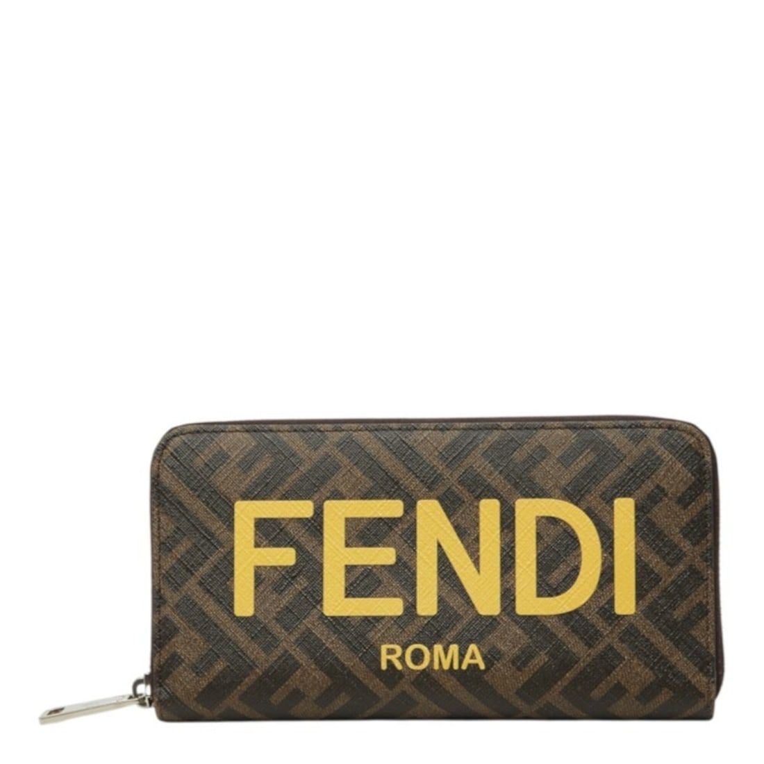 Fendi Zucca Round Zip Long Wallet 7M0342 Brown Yellow Women's FENDI: --- Catalog ---Category: SizeSize (HxWxD): 10.5cm x 19.5cm x 2.2cm / 4.13'' x 7.67'' x 0.86''Category: DesignType: Long wallet (bi-fold)Color: Brown, YellowGender: WomenMaterial: PVC Category: General