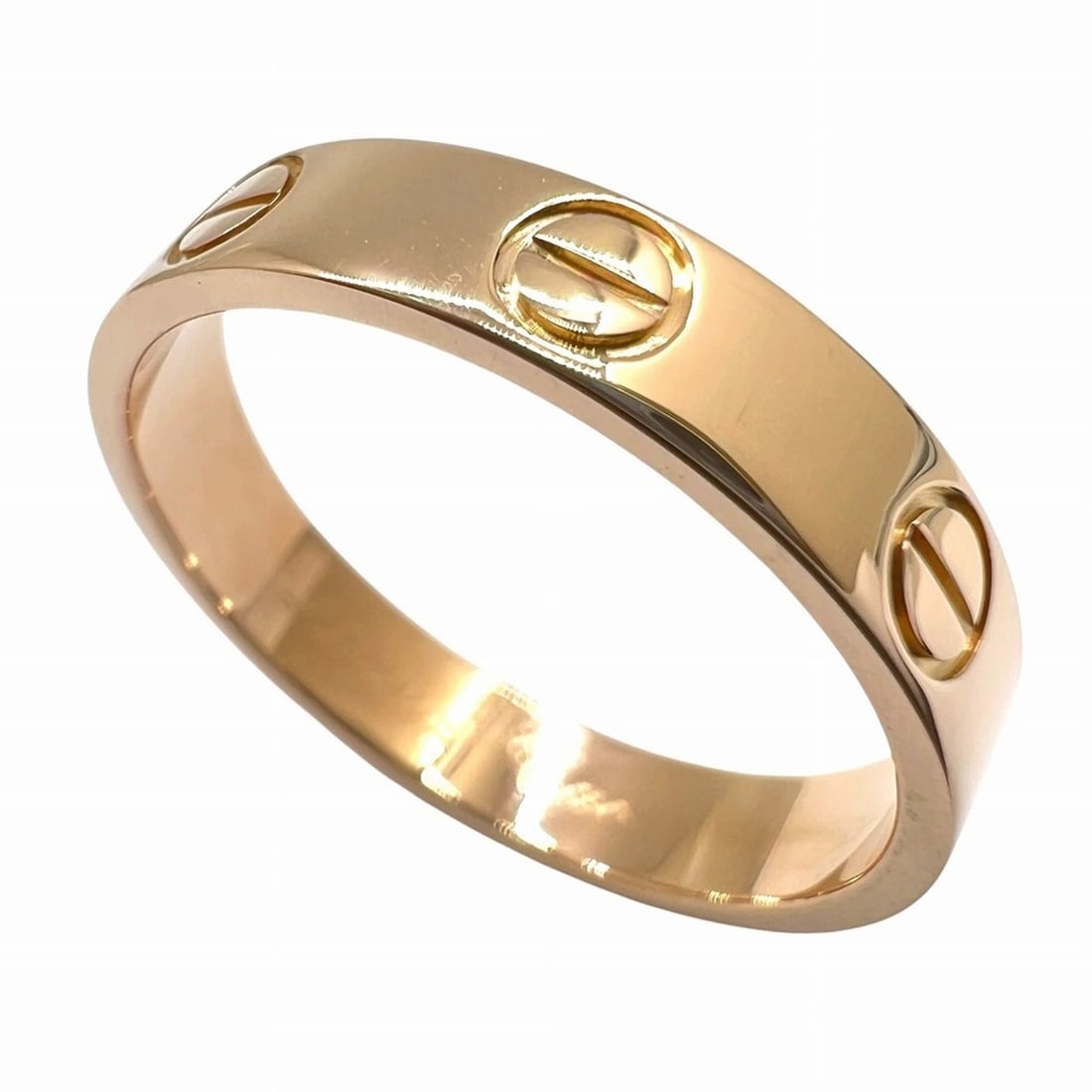 Cartier Mini Love Ring, K18PG, #51, 3.1g, LOVE Au750, Women's/Men's.: --- Catalog ---Category: SizeUS Size: 6Brand Size: 51Category: DesignType: Band ringColor: Pink goldGender: Men,WomenMaterial: Pink gold (18K)Category: GeneralBrand: Cartier--- Item List ---Section: C