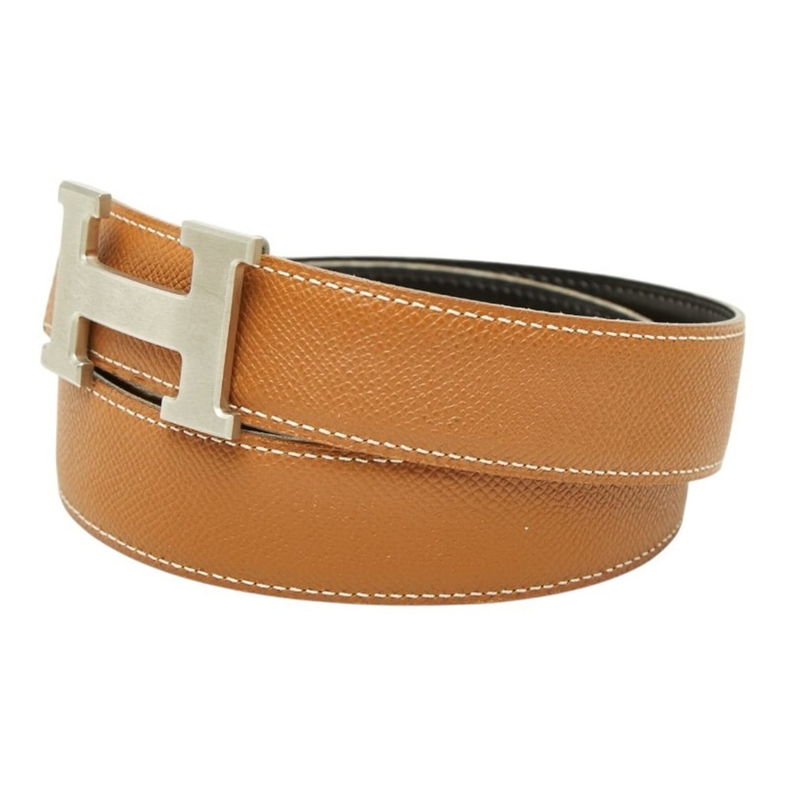 Hermes Constance H-belt, reversible belt, size: 75, brown/black, courchevel/box calf leather,: --- Catalog ---Category: SizeWidth: 3.1cm / 1.22''Length: 72.5cm - 77.5cm / 28.54'' - 30.51''Category: DesignType: Standard beltColor: Black, BrownGender: WomenLeather/Fur Type: Box calf leather, Grai