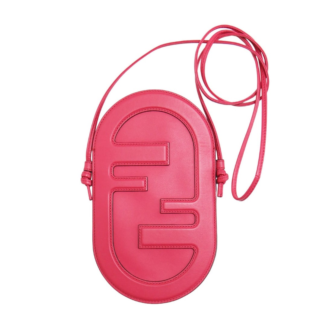 FENDI Auroch Phone Holder Pochette Crossbody Smartphone Shoulder Card Case Genuine Leather Pink Made: --- Catalog ---Category: DesignType: Card caseColor: PinkGender: WomenMaterial: Leather Category: GeneralBrand: FendiCountry of Origin: ItalyCategory: Physical PropertiesSize (HxWxD): 21.5cm x 12.5cm 
