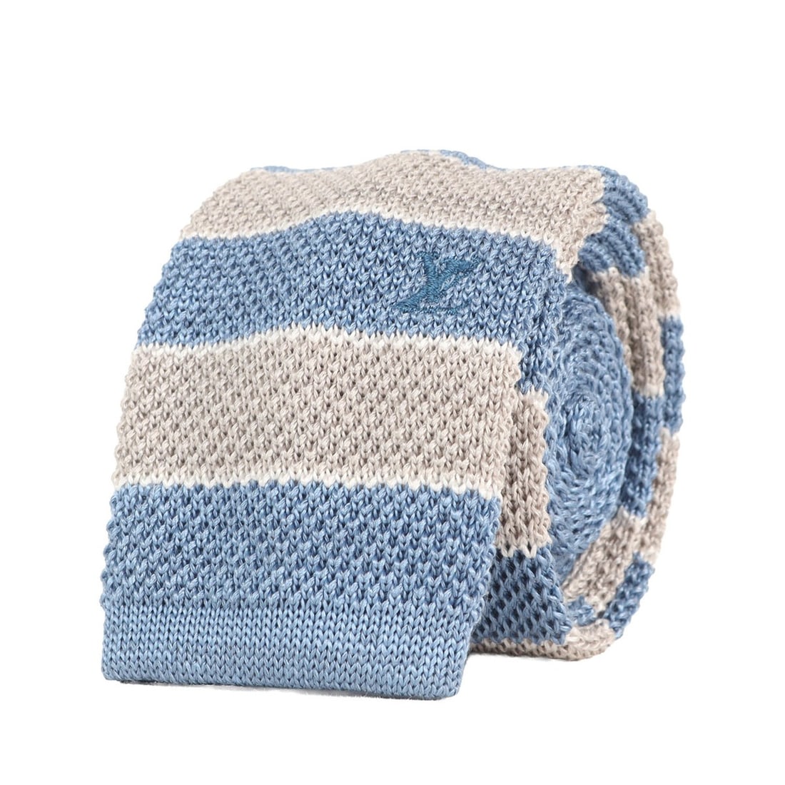 LOUIS VUITTON Louis Vuitton Tie, Silk Cotton Knit, Striped Square Light Blue/Gray, Made in Italy,: --- Catalog ---Category: SizeWidth: 5.5cm / 2.16''Total Length: 143cm / 56.29''Category: DesignType: CravatColor: Gray, Light blueGender: MenMaterial: Silk , Cotton Category: GeneralBrand: Louis Vuitt