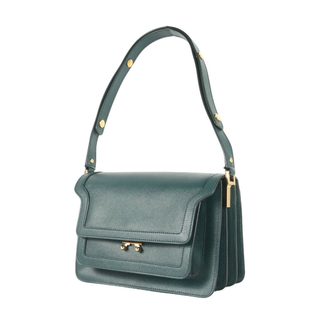 MARNI (Marni) Green Trunk Bag TRUNK MEDIUM BAG Shoulder Crossbody Leather Made in Italy Women's: --- Catalog ---Category: SizeSize (HxWxD): 16cm x 23cm x 10cm / 6.29'' x 9.05'' x 3.93''Category: DesignType: Shoulder bagColor: GreenGender: WomenMaterial: Leather Category: GeneralBrand: MarniCountr