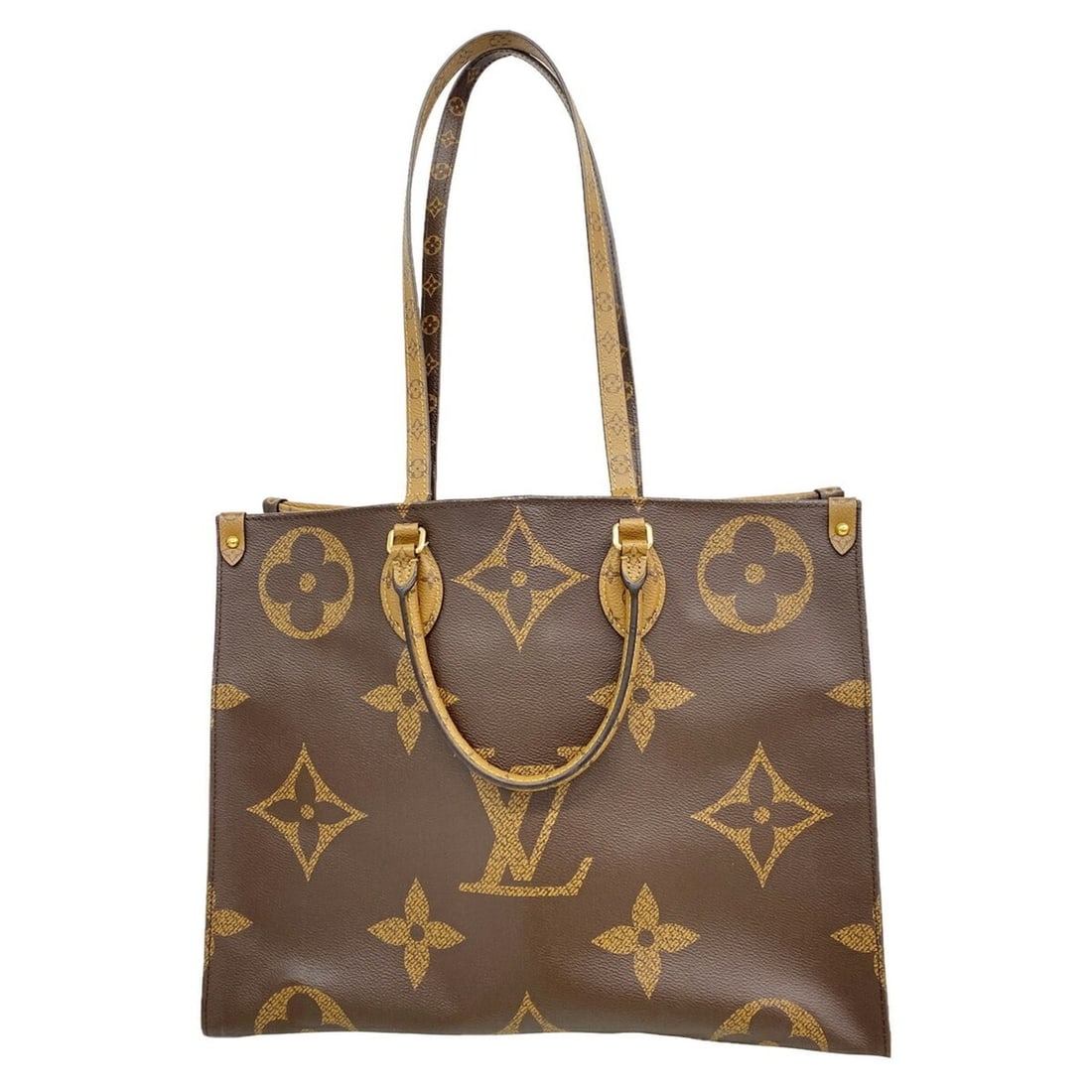 Louis Vuitton Monogram Giant Reverse OnTheGo GM Tote Bag M44576 Brown 2-way bag for women: --- Catalog ---Category: SizeSize (HxWxD): 32cm x 41cm x 17cm / 12.59'' x 16.14'' x 6.69''Category: DesignType: Tote bagColor: BrownGender: WomenCategory: GeneralMPN: M44576Brand: Louis Vuitton--- Ite