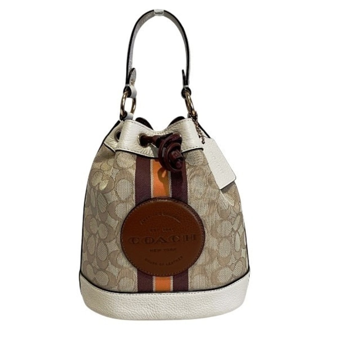 Coach Signature Dempsey Bucket C7084 2-Way Bag, Handbag, Shoulder Women's: --- Catalog ---Category: SizeSize (HxWxD): 22cm x 17.5cm x 10.5cm / 8.66'' x 6.88'' x 4.13''Category: DesignType: Handbag, Shoulder bagColor: Off-whiteGender: WomenMaterial: Signature line Category: G