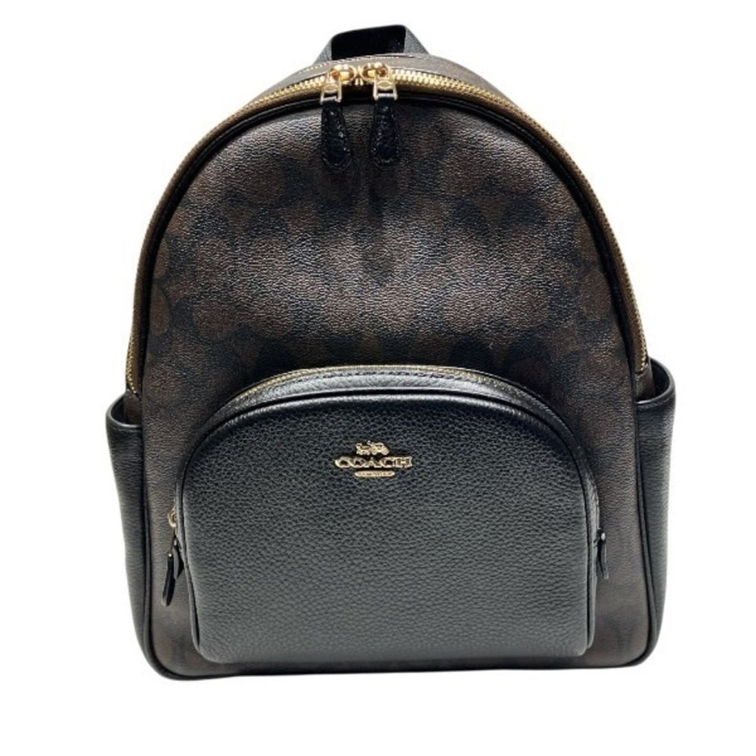 Coach Signature 5671 Bag Backpack for Women: --- Catalog ---Category: SizeSize (HxWxD): 32cm x 30cm x 10.5cm / 12.59'' x 11.81'' x 4.13''Category: DesignType: BackpackColor: Black, BrownGender: WomenMaterial: Signature line Category: GeneralMPN: