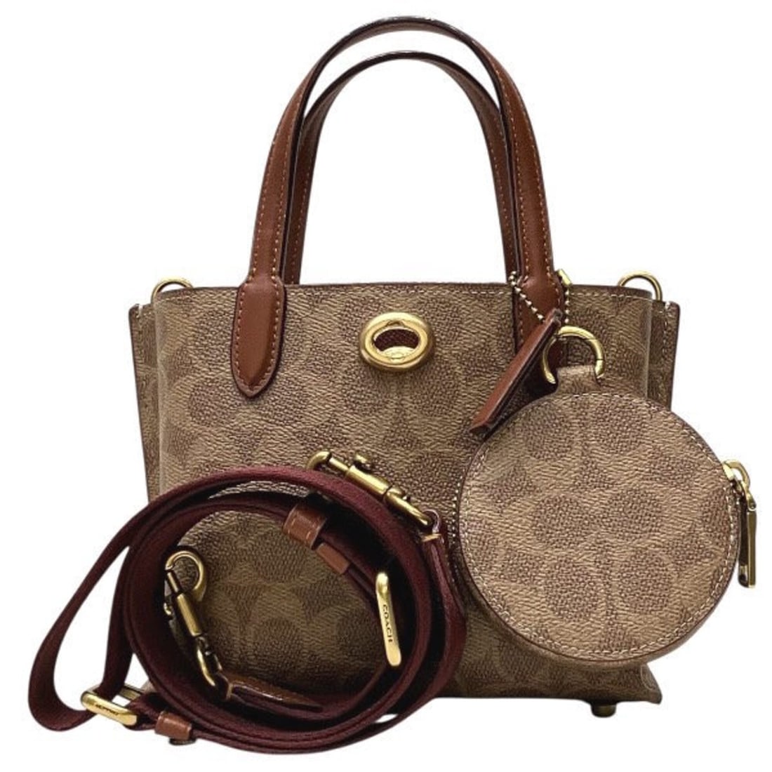 Coach Willow Tote 18 CW550 3-Way Bag Shoulder for Women: --- Catalog ---Category: SizeSize (HxWxD): 14cm x 18cm x 9cm / 5.51'' x 7.08'' x 3.54''Category: DesignType: Shoulder bag, Tote bagColor: BrownGender: WomenMaterial: PVC , Leather Category: GeneralMPN