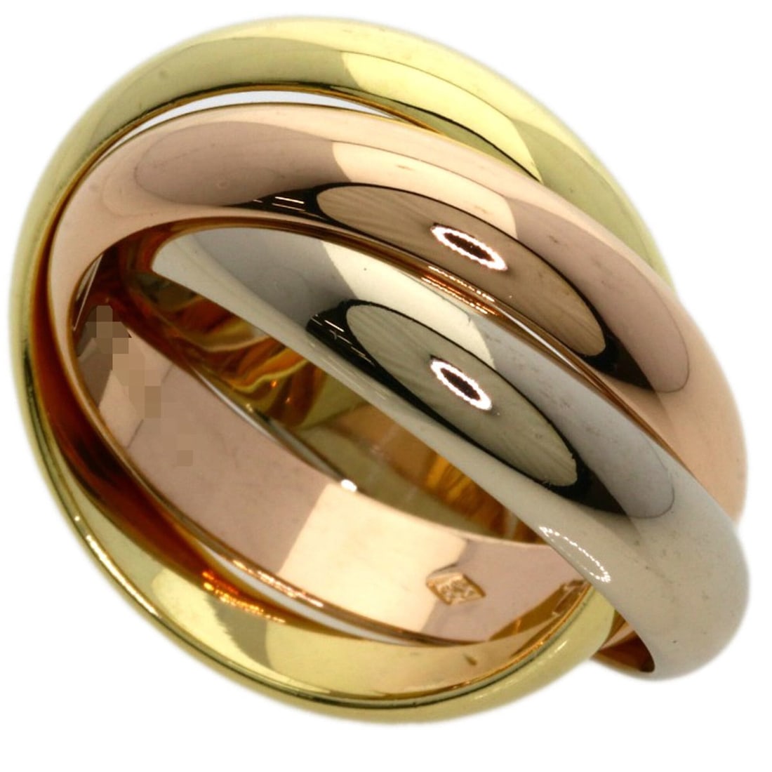 Cartier Trinity LM #53 Ring - 18K Yellow Gold/18K White Pink Gold Women's CARTIER: --- Catalog ---Category: SizeJP Size: 13US Size: 6.5Category: DesignType: Band ringGender: WomenMaterial: Pink gold (18K), White gold (18K), Yellow gold (18K)Category: GeneralBrand: Cartier--- Item Li
