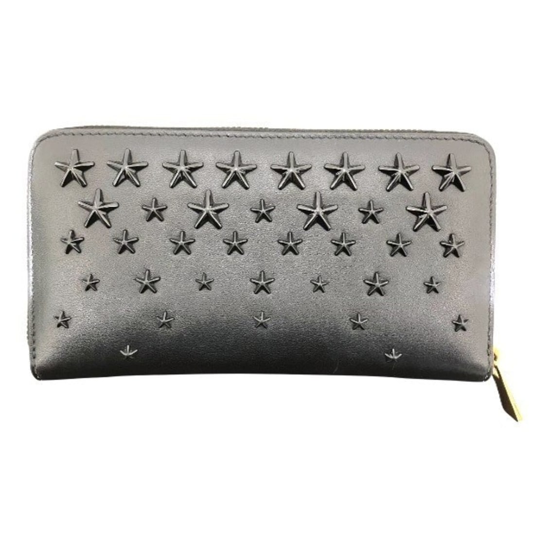 Jimmy Choo Pippa Studded Star Long Wallet (Men's Wallet): --- Catalog ---Category: SizeSize (HxWxD): 10cm x 19.5cm x 3.5cm / 3.93'' x 7.67'' x 1.37''Category: DesignType: Long wallet (bi-fold)Color: Dark grayGender: MenCategory: GeneralBrand: Jimmy Choo--- I