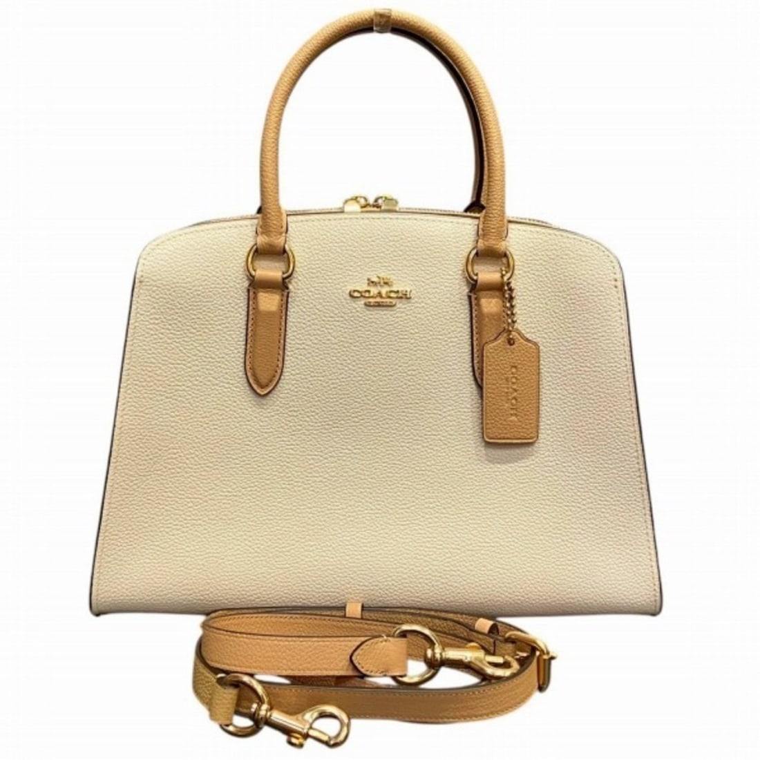 Coach Channing Carryall 76089 2-Way Bag, Handbag, Shoulder Women's: --- Catalog ---Category: SizeSize (HxWxD): 24cm x 32cm x 14cm / 9.44'' x 12.59'' x 5.51''Category: DesignType: Handbag, Shoulder bagColor: Beige, WhiteGender: WomenMaterial: Leather Category: GeneralM
