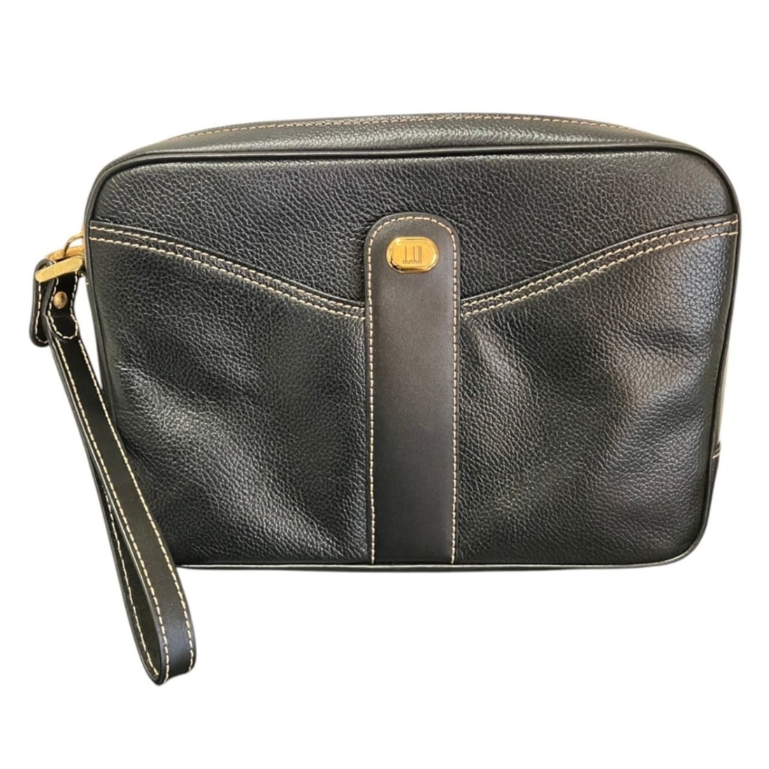 Dunhill leather clutch bag: --- Catalog ---Category: SizeSize (HxWxD): 16cm x 24cm x 6cm / 6.29'' x 9.44'' x 2.36''Category: DesignType: Clutch bagColor: BlackGender: MenMaterial: Leather Category: GeneralBrand: Dunhill--- Item 