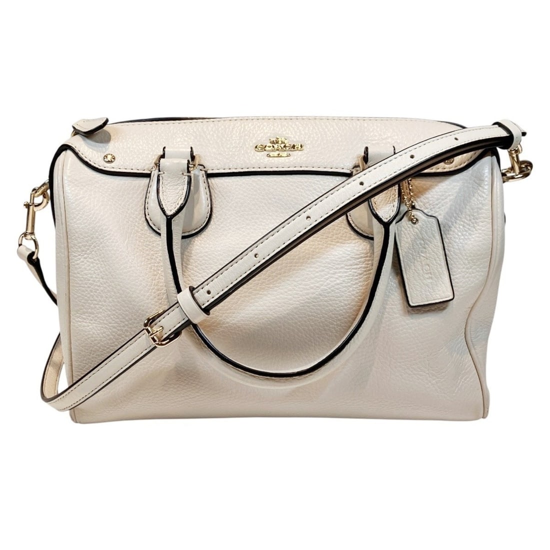 Coach Mini Satchel 2-Way Handbag Leather F36677: --- Catalog ---Category: SizeSize (HxWxD): 16.5cm x 22.5cm x 12cm / 6.49'' x 8.85'' x 4.72''Category: DesignType: HandbagColor: WhiteGender: WomenMaterial: Leather Category: GeneralMPN: F36677Brand: C