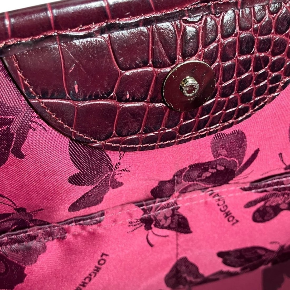 Longchamp Roseau handbag, embossed leather - 9