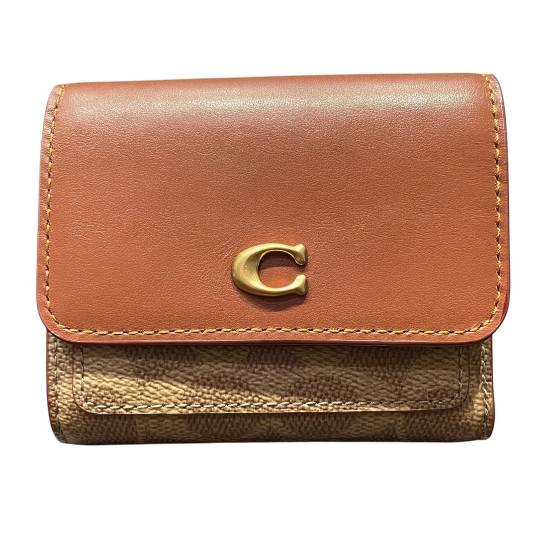 Coach Mila Small Flap Wallet Tri-fold Signature PVC Calf Leather CAT56: --- Catalog ---Category: DesignType: Wallet (tri-fold)Color: BrownGender: Men,WomenMaterial: PVC , Leather Category: GeneralMPN: CAT56Brand: Coach--- Item List ---Section: ConditionRanking: Rank A Use