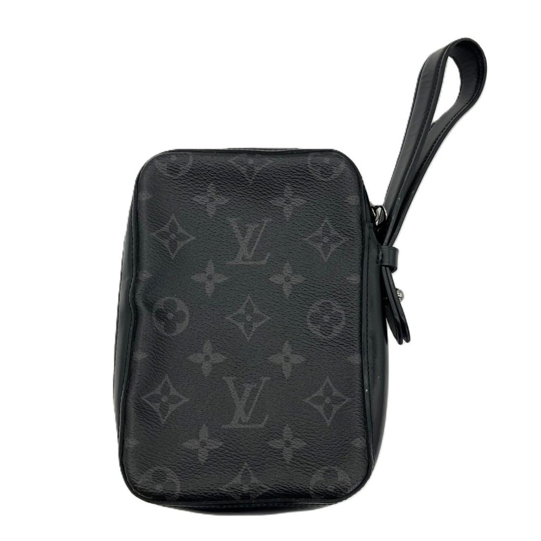 Louis Vuitton Monogram Eclipse Box Clutch M61872 Black: --- Catalog ---Category: SizeSize (HxWxD): 17cm x 12cm x 4.5cm / 6.69'' x 4.72'' x 1.77''Category: DesignType: PouchColor: Black, Monogram EclipseGender: Women,MenMaterial: Monogram Eclipse Category: 