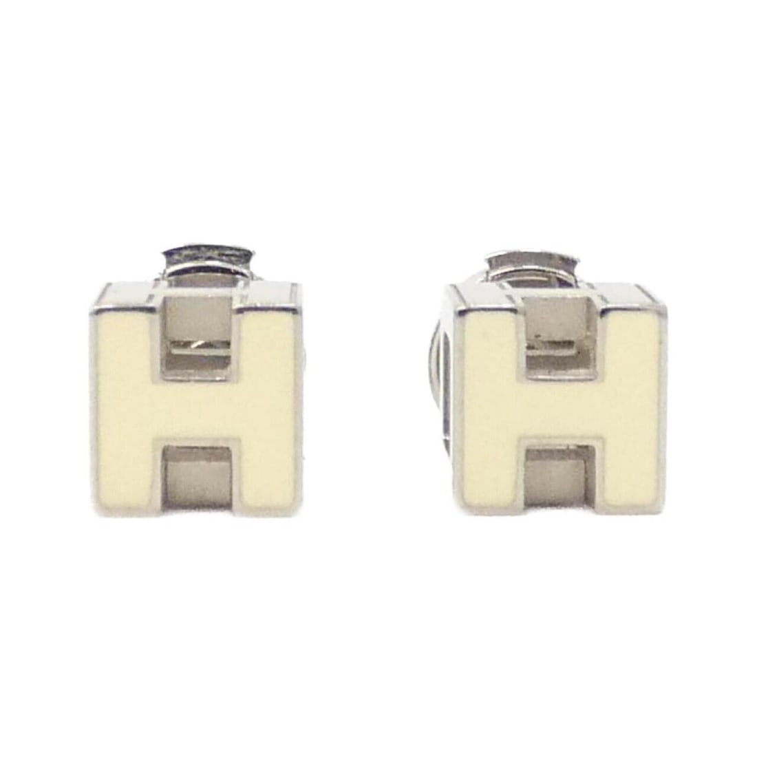 Hermes Cage d'H 604505FP Earrings: --- Catalog ---Category: SizeSize (HxWxD): 0.70mm x 0.70mm / 0.03'' x 0.03''Category: DesignType: Stud earringsColor: Ivory, WhiteGender: WomenMaterial: PalladiumCategory: GeneralMPN: 604505FPBrand: H